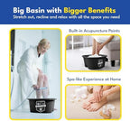 American Wellness Authority AWA Extra Large foot bath basin - Sturdy plastic soak tub For Soaking feet and Pedicure At Home Spa Kit Women Men (Grey Basin), 1.0 Count