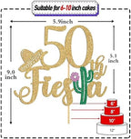 Tivurcia 50th Fiesta Cake Topper, Cheers to 50 Years/Taco Bout 50 Cake Decor,Tropical Hawaiian Mexican Summer Themed Happy 50th Birthday/Anniversay Party Decoration Supplies