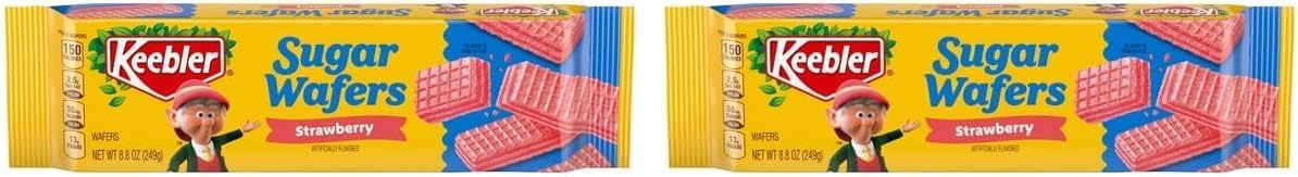 Keebler Strawberry Sugar Wafers, Pantry Pack, 8.8 oz (Pack of 2)