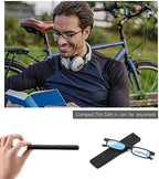 SKYOAK Ultra thin Lightweight Folding Reading Glasses Women Men TR90 Blue Light Blocking Anti UV/Eyestrain Foldable Compact Computer Readers Portable Unique Stretchable Slim Flat case Black +2.0