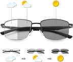 MIRYEA Photochromic Progressive Multifocus Reading Glasses Spring Hinges Transition UV400 Sunglasses Anti Glare Sun Readers
