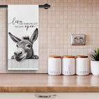 Donkey Kitchen Dish Towels,Donkey Lovers Gifts for Women, Funny Farmhouse Donkeys Hand Tea Towels for Bathroom Kitchen Decor,16x24 Inches