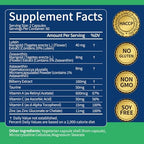 Lutein 40mg & Zeaxanthin 8mg Eye Vitamins, with Astaxanthin, Bilberry, Taurine, Vitamins A C E Zinc, Blue Light & Macular Support, 120 Veggie Capsules