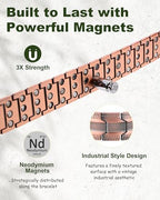 MagEnergy Copper Bracelet for Men, 3X Strength Magnetic Bracelet with 99.99% Pure Copper Ring & 3500 Gauss Magnets, Adjustable Length with Sizing Tool
