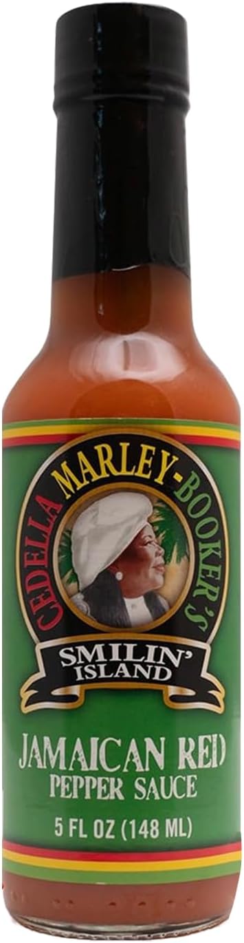 Smilin Island Jamaican Red Hot Sauce, Habanero, Naga Jolokia, Pineapple Blend, Spicy Pepper Sauce, Caribbean Flavor, Pineapple Habanero,(5oz Bottle)