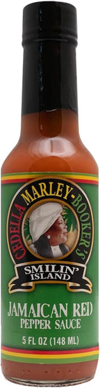 Smilin Island Jamaican Red Hot Sauce, Habanero, Naga Jolokia, Pineapple Blend, Spicy Pepper Sauce, Caribbean Flavor, Pineapple Habanero,(5oz Bottle)