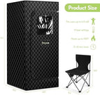 Portable Home Sauna Box for Relaxation & Detoxification with 1500W Steamer, Remote Control, Foldable Chair, Soothing Red Light, 3L Tank, Diatom Mat, 9 Levels, Foldable Design, 30.5 x 30.5 x 69.9 in