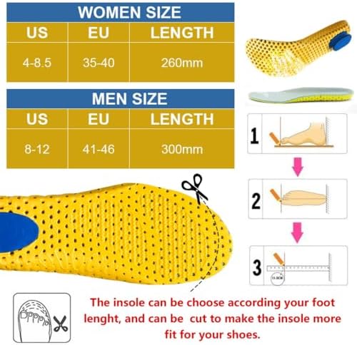 XINIFOOT 3 Pairs Elastic Shock Absorbing Shoe Insoles Breathable Honeycomb Sneaker Inserts Sports Shoe Insole Replacement Insoles for Men