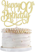 Gold Glitter Happy 90th Birthday Cake Topper,Cheers to 90 Years,happy 90th Birthday Cake Topper,90th Anniversary Cake Topper， men and women 90 years old happy birthday Party Decoration