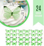 Sugar Robot Edible Butterflies for Cake Decorating - Small Pastel Green Butterfly Cake Toppers and Cupcake Toppers - Decoration Made in the USA - Premium Crafted (Green)