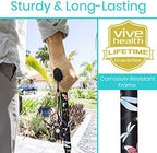 Vive Folding Cane - Foldable Walking for Men, Women Fold-up, Collapsible, Lightweight, Adjustable, Portable Hand Stick Balancing Mobility Aid Sleek, Comfortable (Black Butterfly)