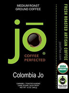 Colombia Jo: 12 oz, Organic Ground Gourmet Coffee, Medium Roast, Creamy Body, Fair Trade Certified, USDA Certified Organic, 100% Arabica, NON-GMO, Gluten Free, Gourmet Specialty Grade by Jo Coffee®