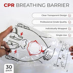 Ever Ready First Aid CPR Face Shield fits Adults, Children and Infants - 30 Pack