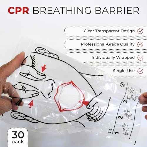 Ever Ready First Aid CPR Face Shield fits Adults, Children and Infants - 30 Pack