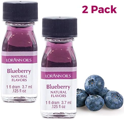 LorAnn Oils Super Strength Flavoring - Used For Candy Making, Flavoring, Baking, Hard Candy, & Flavor Oils - Bold, Natural Flavors 4X Stronger Than Extracts - Blueberry, Pack of 2, 0.125 fl oz