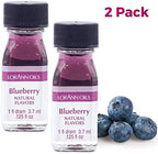 LorAnn Oils Super Strength Flavoring - Used For Candy Making, Flavoring, Baking, Hard Candy, & Flavor Oils - Bold, Natural Flavors 4X Stronger Than Extracts - Blueberry, Pack of 2, 0.125 fl oz