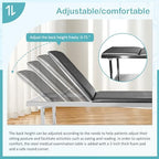 Adjustable Exam Table，Doctor Bed with Folding Legs is Stable and Durable，Folding Medical Exam Table Holds 500 lbs for Clinical Examination 、Massage 、Spa Beds、Beauty