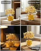 Citrine Crystal Tree of Life - Natural Gemstone Feng Shui Bonsai - Healing Crystals Decor for Home Office, Attract Wealth & Success - Spiritual Gifts for Men & Women (Yellow)