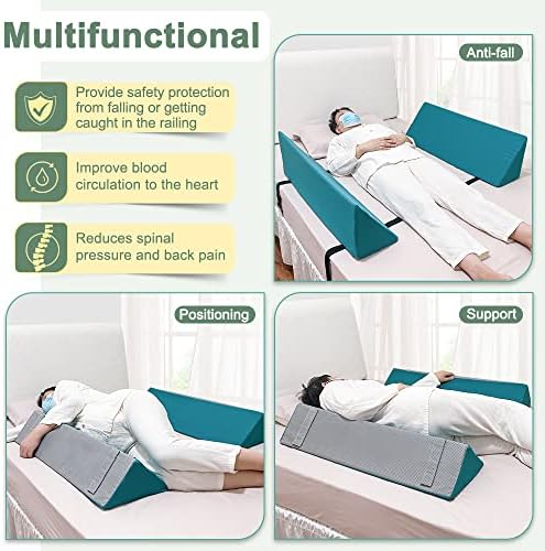 KAAMOS Bed Rail Foam for Elderly Bed Guard Rails Foam Bolsters Wedge for Adults Bed Bumpers Hospital Bed Rail Pads Elderly Pillow to Prevent Falling Medical Safety Wedges for Positioning