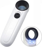 1 PCS 40X Handheld Magnifier Magnifying Glass Loupe Lens for Reading Jewelry Watch Repair Tool with 2 LED Light