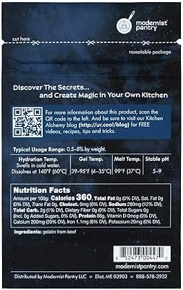 Pure Beef Gelatin Powder (250 Bloom) ⊘ Non-GMO Gluten-Free - 50g/2oz