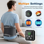 Lower Back Massager with Heat, Cordless Back Heating Pad with 4 Heat Levels 3 Vibration Modes & Air Compression Pain Relief Gifts for Women, Men, Mom & Dad