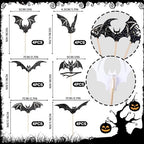 Black Glitter Bat Cupcake Toppers 24Pcs Bat Halloween Cupcake Picks Bats Cake Decorations Halloween Bat Wings Cake Decorations Horror Cake Cupcake Toppers for Halloweens Theme Birthday Party