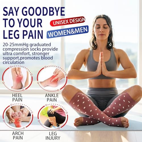 Open Toe Compression Socks 3 Pairs 20-25mmHg Toeless Graduated Compression Socks Sleeve
