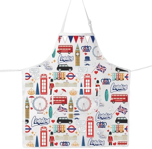 JNIAP London Cooking Apron London Themed Gifts London Chef Apron London Baking Apron London Lover Gifts London Souvenir Gifts