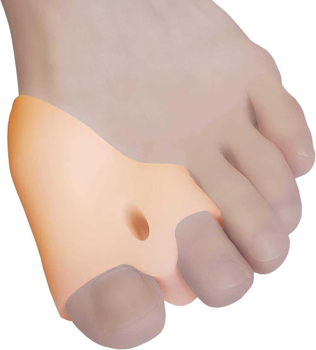 Chiroplax Bunion Corrector for Women & Men Relief Cushion Pads Hallux Valgus Guard Toe Separator Straightener Splint Protector Shield Spacer Sleeve Cover (4 Pads w/Shims, Small)
