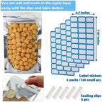 100-Pack Large Reclosable Mylar Bags for Food Storage 7" x 10" Stand Up Bags in Bulk 1 Quart Large Resealable Smell Proof Aluminum Foil Bags with Clear Window Kitchen Storage Edible Packaging