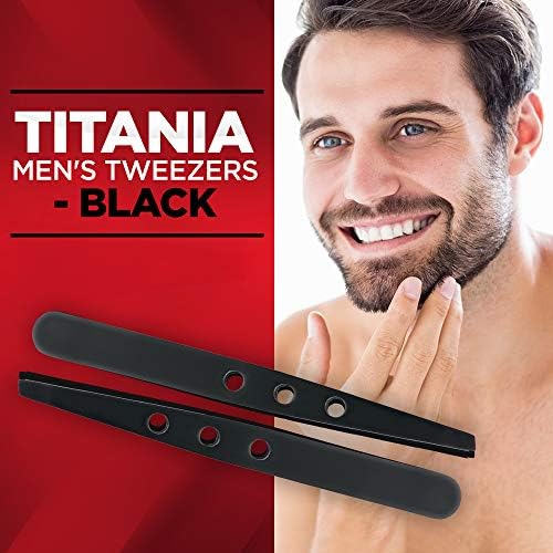 Titania Tweezer Black Oblique, Rustproof, on blister card pack of 1 x 18 g)