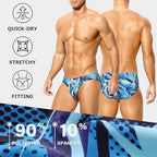Arjen Kroos Men's Swim Briefs Sexy Bikini Swimwear Mens Funny Print Swimsuit Low Rise Swimming Briefs with Drawstring