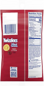 Sweet & Sour Filled Licorice Twists Candy, Cherry Kick & Citrus Punch, 7 oz Bags (4 Pack)