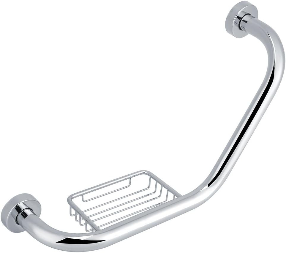 Stainless Steel Bathtub Grab Bar, Tub Shower Handle 19 Inch Grab Bars for Bathtubs and Showers with Soap Dish Steady Handle for Balance