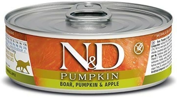 Farmina Natural & Delicious Pumpkin Feline Boar, Pumpkin & Apple Cans 12/2.8-oz