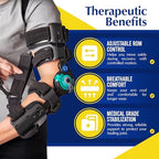 ROM Hinged Elbow Brace - Adjustable Range of Motion for Post-Op Recovery, Tendon & Ligament Repair, Fracture Support - PDAC L3760/L3761 (Left Arm)