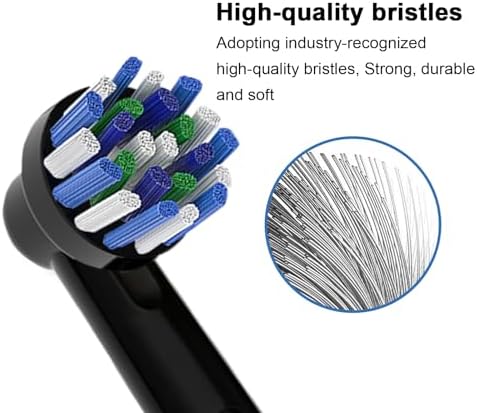 8pcs Cross Clean Replacement Heads Compatible with Braun Oral B Electric Toothbrush, 4pcs White and 4pcs Black.