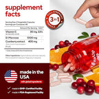 VitaUp D-Mannose Supplements for Women – USA Made D-Mannose with Cranberry & Vitamin C – Cranberry Pills for Women for Urinary Tract & Bladder, Immune Support – 90 Vegan Capsules