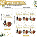 Crtiin 100 Pcs Happy Passover Napkins Disposable Jewish Festival Paper Napkins 3 Ply Holiday Passover Beverage Napkin Decorations for Table Kitchen Family Dinner Party Supplies, 13 x 15.8 Inch