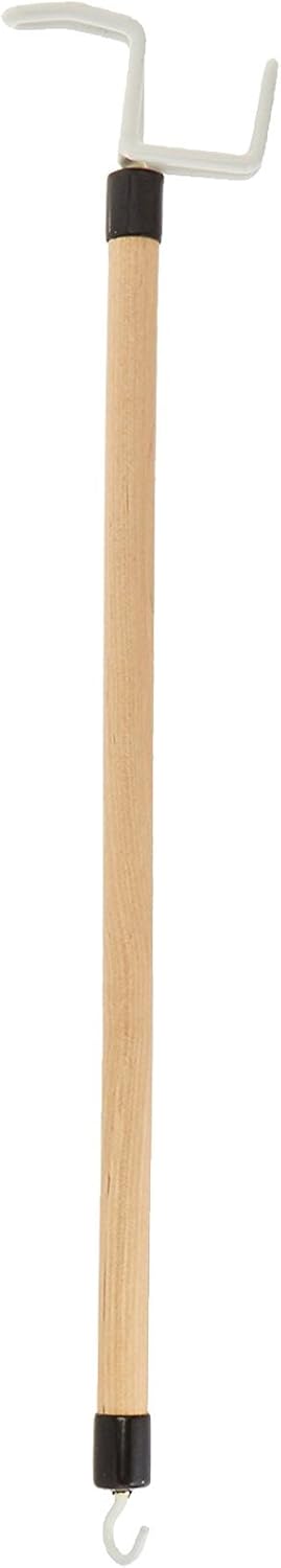 Sammons Preston Deluxe Dressing Stick, 26" Long, Lacquered Wood with Reinforced Hook at End, 5/8" Diameter, Adaptive Dressing Aid Limits Bending & Reaching, Putting On & Pulling Off Clothing Made Easy