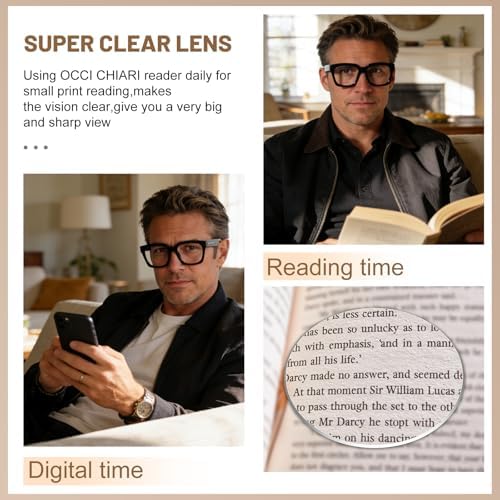 OCCI CHIARI Oversized Reading Glasses Mens Stylish Durable Readers