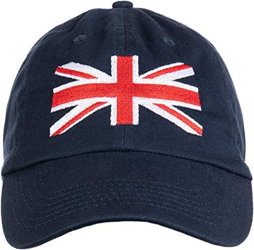 Ann Arbor T-shirt Co. Union Jack Flag | UK United Kingdom Great Britain British Baseball Cap Dad Hat Navy Blue