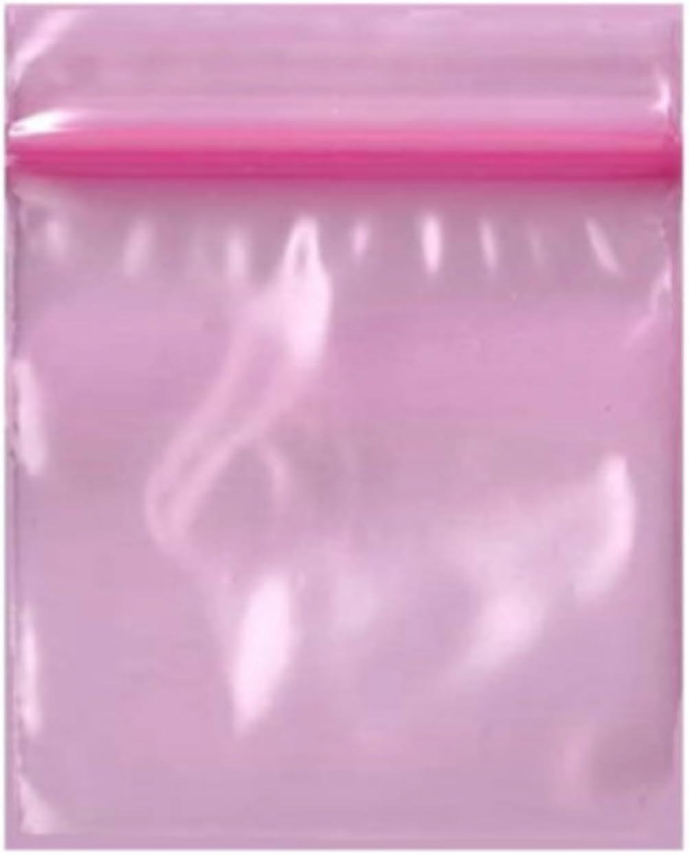 200-2" x 2" 2020 Small Zipper Lock Baggies Craft Resealable Plastic Baggy 2 Mil Zipper Poly Bags (Pink)