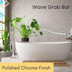 Decorative Grab Bar for Shower Bathtub - Stair Bed Toilet Home / Stand Assist & Safety Handrail / 304 Stainless Steel / Right / Polished Chrome / 36"