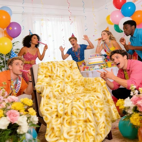 Ramen Noodles Blanket Realistic Food Blanket, Funny Birthday Gifts for Kids, Funny Throw Blanket for Couch Sofa Bed, Food Ramen Gifts 60" X 50"