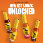 Buffalo Wild Wings Hot Sauce Gift Pack, Includes Classic, Habanero, and Chipotle Hot Sauces, 5 fl oz Bottles, Marinade, and Seasoning for Chicken Wings and Pork Ribs