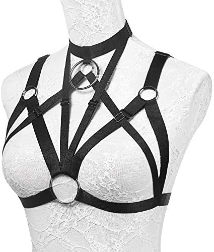 Women Harness Elastic Band Lingerie Cupless Cage Bra Hollow Out Bra