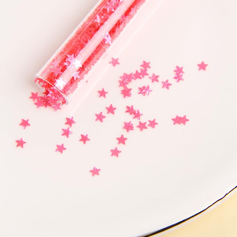 Edible Gold Glitter Star Sprinkles – 1g Shimmering Sugar Stars for Cake & Cupcake Decorating, Cookies, Cocktails & Holiday Desserts,Edible Cake Toppers for Baking & Party Treats (Glitter Pink Star)