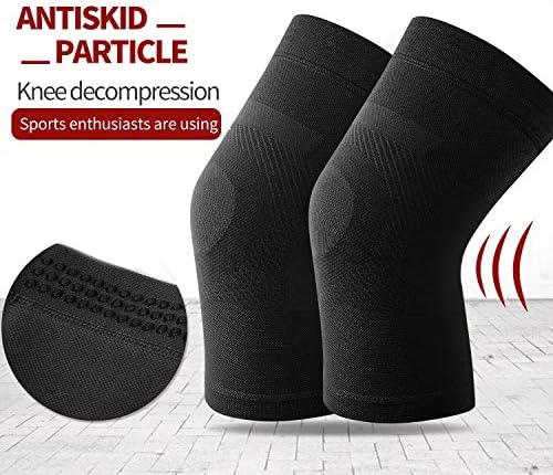 Knee Sleeves, 1 Pair, Could Be Worn Under Pants, Lightweight Knee Compression Sleeves for Men Women, Knee Brace Support for Joint Pain Relief, Arthritis, ACL, MCL, Sports, Injury Recovery, Black 3XL
